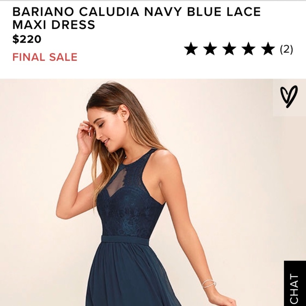 Bariano Claudia Navy Blue dress lulus XS